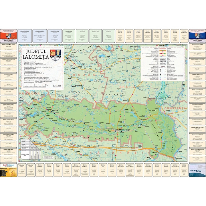 Harta Judetului Ialomita cu primarii