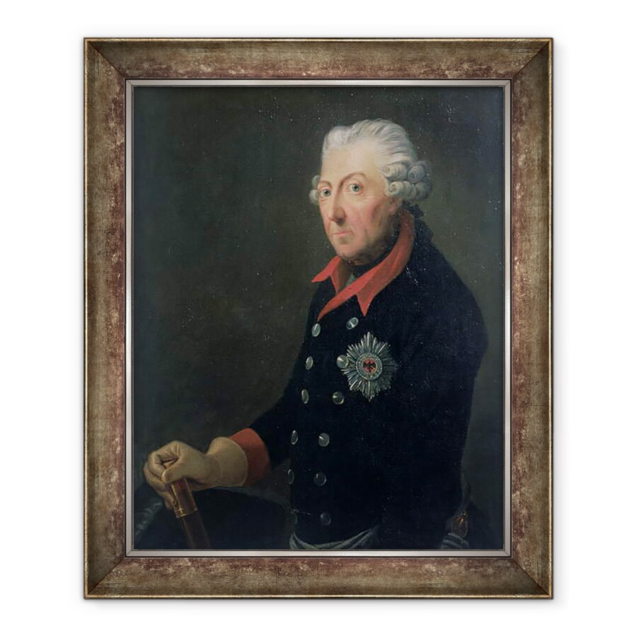 Tablou inramat - J.H.C. Franke - Friedrich cel Mare 1712-86 Purtand uniforma Regimentului 15 Infanterie, 90 x 110 cm