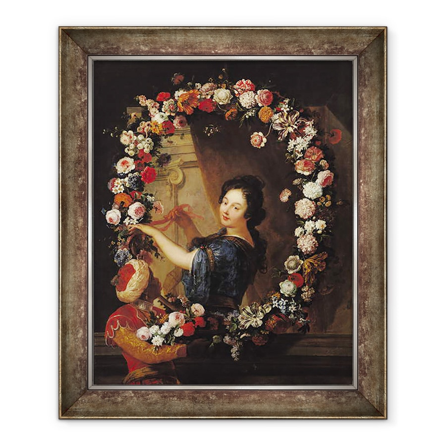 Tablou inramat - J-B. Belin de Fontenay - Portret De O Femeie inconjurat de Flori, 70 x 85 cm