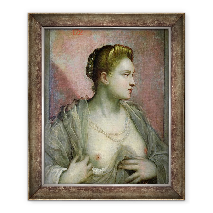 Tablou inramat - Jacopo Robusti Tintoretto - Portret De O Femeie Dezvaluind Sanii, 70 x 85 cm