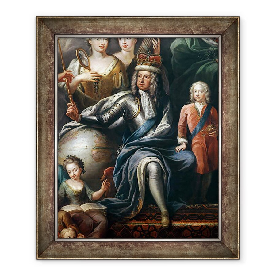 Tablou inramat - James Thornhill - George I si nepotul sau, Printul Frederick, 90 x 110 cm