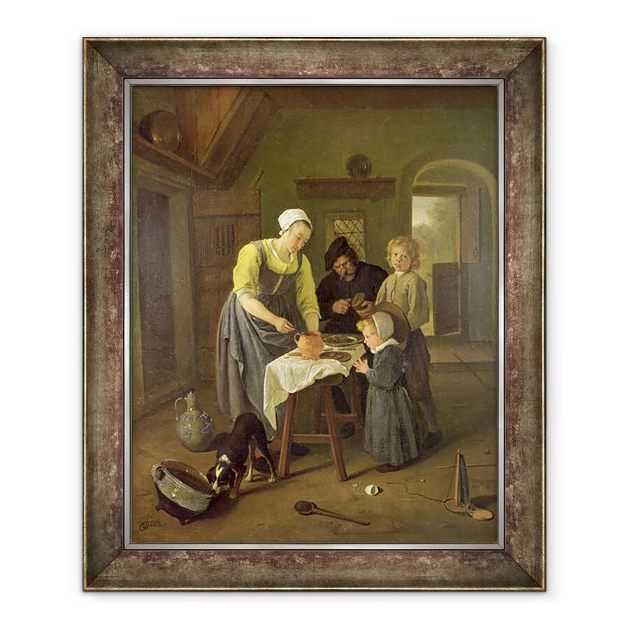 Tablou inramat - Jan Havicksz. Steen - Familie taraneasca la ora mesei, 90 x 110 cm