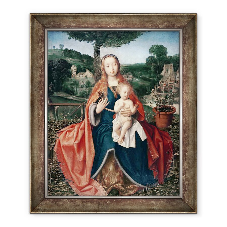 Tablou inramat - Jan Provoost - Fecioara si Copilul intr-un peisaj, 90 x 110 cm