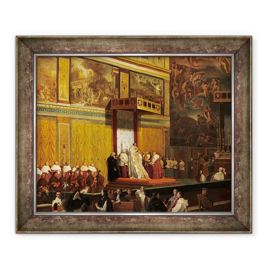Tablou inramat - Jean Auguste Dominique Ingres - Papa Pius al VII-lea in Capela Sixtina, 90 x 110 cm