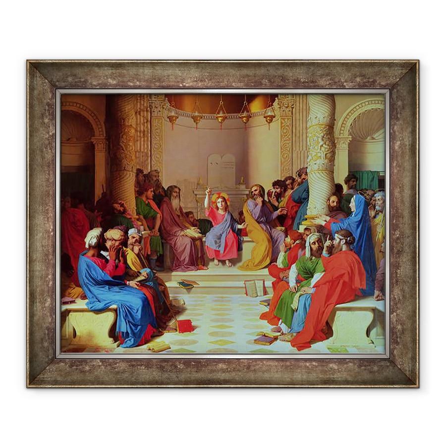 Tablou inramat - Jean Auguste Dominique Ingres - Isus printre doctori, 90 x 110 cm