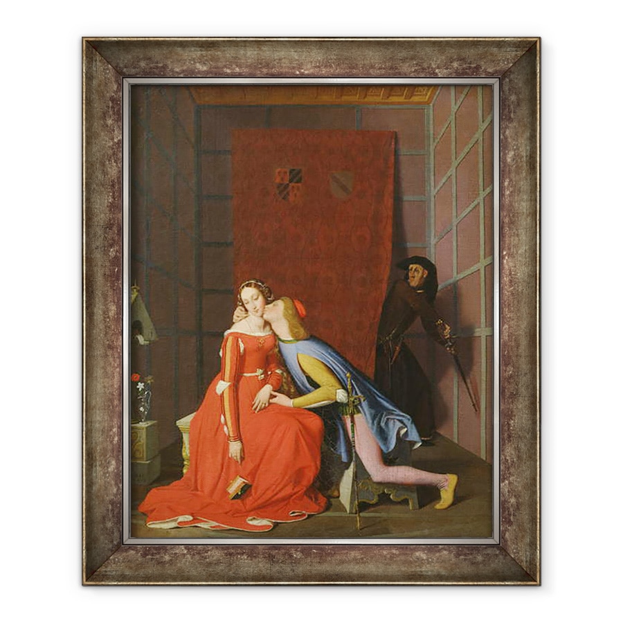 Tablou inramat - Jean Auguste Dominique Ingres - Francesca da Rimini si Paolo Malatesta, 90 x 110 cm
