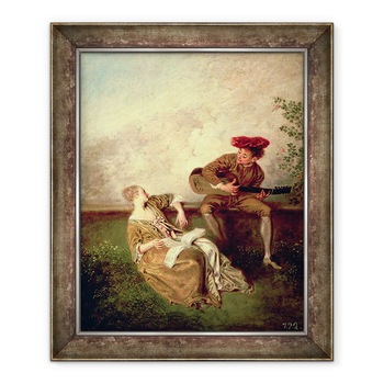 Tablou inramat - Jean Antoine Watteau - Lectia de cantat, 90 x 110 cm Tablou inramat - Jean Antoine Watteau - Lectia de cantat, 90 x 110 cm