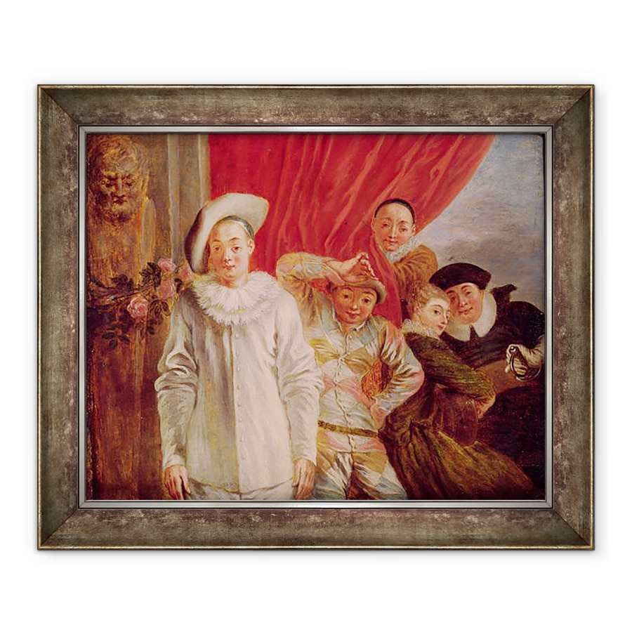 Tablou inramat - Jean Antoine Watteau - Actorii din Comedie Italienne, 90 x 110 cm