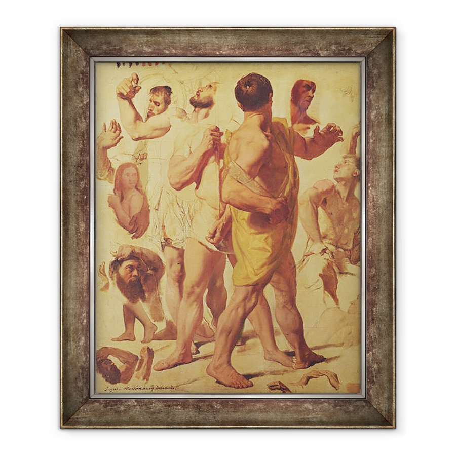 Tablou inramat - Jean Auguste Dominique Ingres - Studii pentru Martiriul Sfantului Simfonic dedicat lui Henry Delaborde, artist francez si critic de arta, 70 x 85 cm