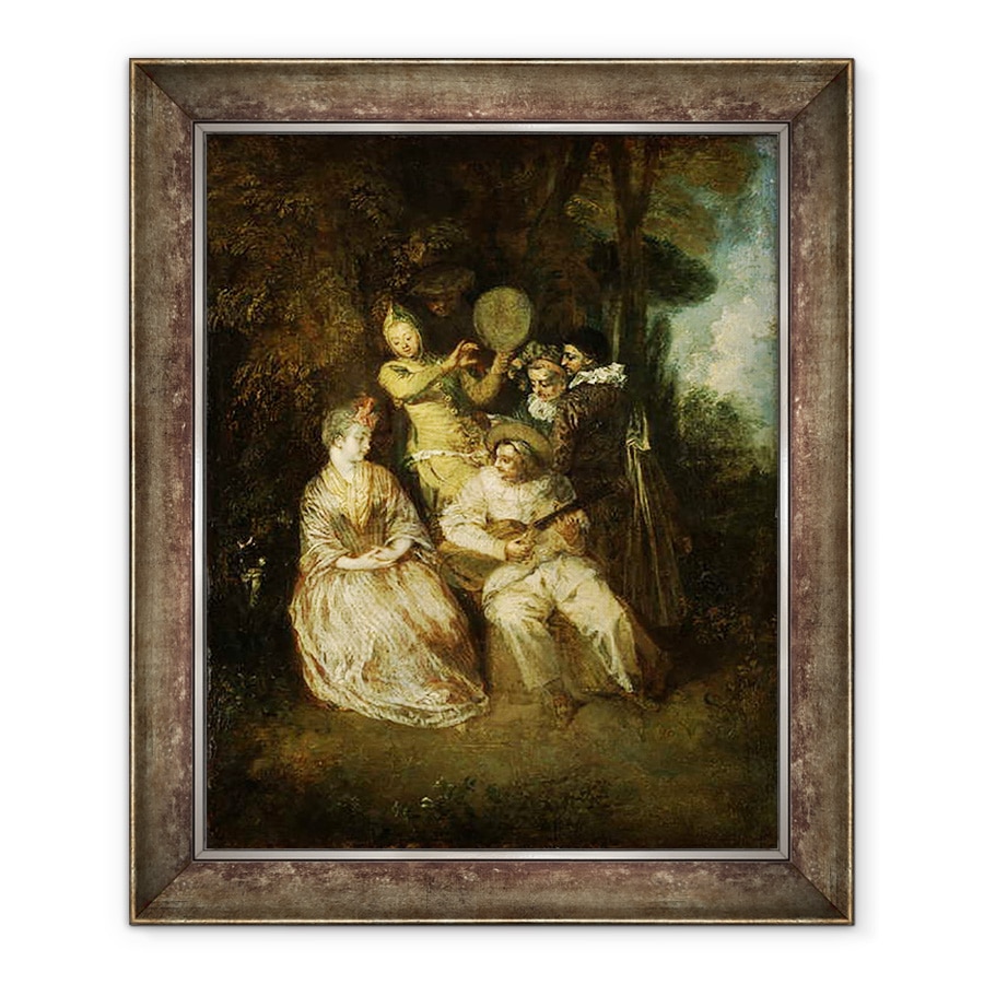 Tablou inramat - Jean Antoine Watteau - Serenada Italiana, 90 x 110 cm