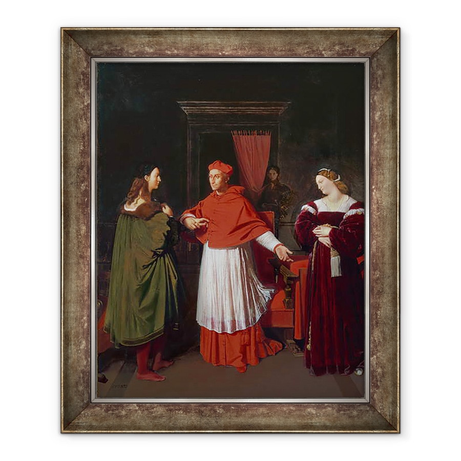 Tablou inramat - Jean Auguste Dominique Ingres - Logodna lui Rafael si nepoata Cardinalului Bibbiena, 70 x 85 cm