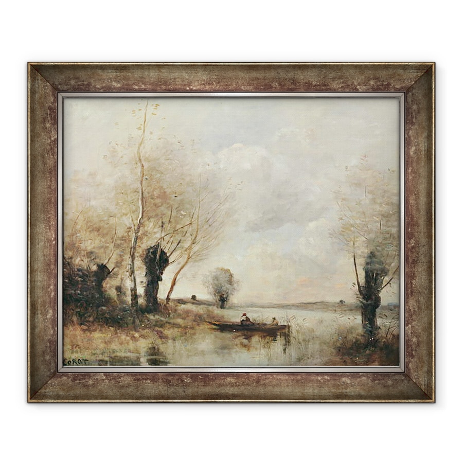 Tablou inramat - Jean Baptiste Camille Corot - Pescarii acostati la o banca, 70 x 85 cm