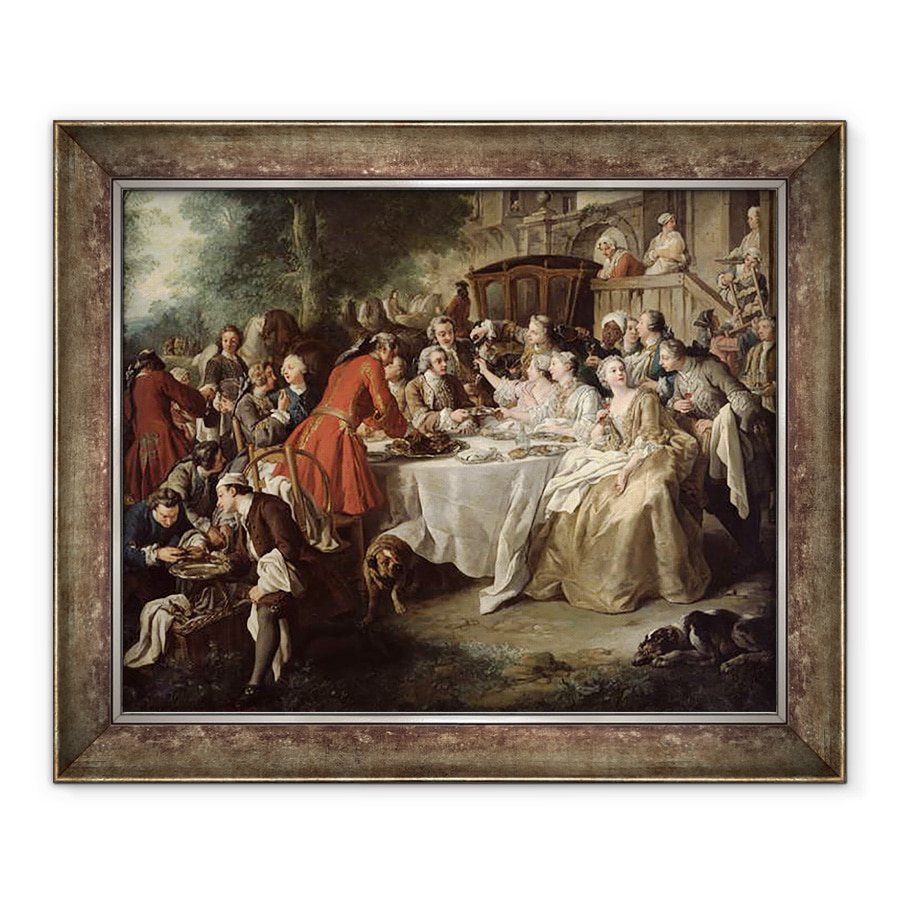 Tablou inramat - Jean Francois de Troy - Pranzul Hunt, detaliile meserilor, 70 x 85 cm