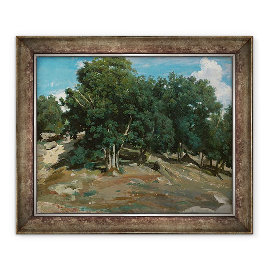 Tablou inramat - Jean Baptiste Camille Corot - Fontainebleau - Stejari la Bas-Bréau, 50 x 60 cm
