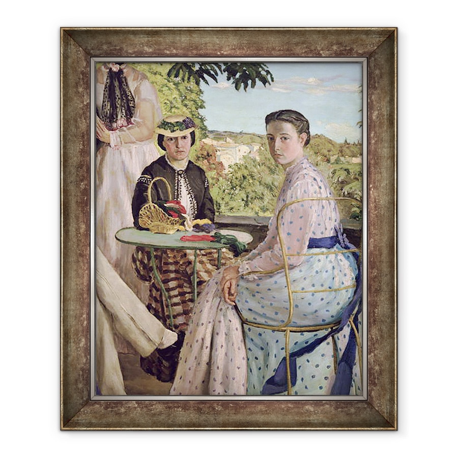 Tablou inramat - Jean Frederic Bazille - Reuniune de familie, detaliu a doua femei, 90 x 110 cm