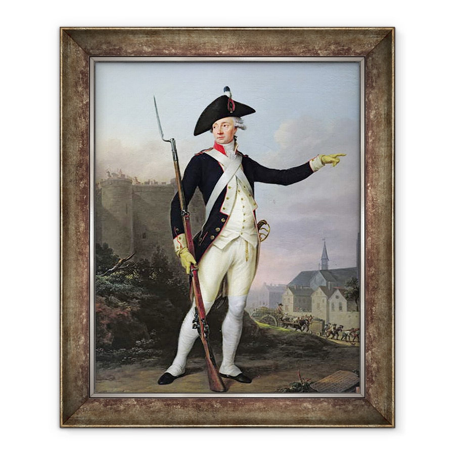Tablou inramat - Jean Francois Marie Bellier - Cetateanul Nau-Deville in uniforma Garzii Nationale, 15 iulie 1789, 70 x 85 cm