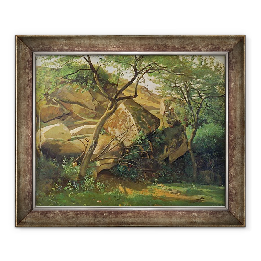 Tablou inramat - Jean Baptiste Camille Corot - Stanci la Fontainebleau, 90 x 110 cm