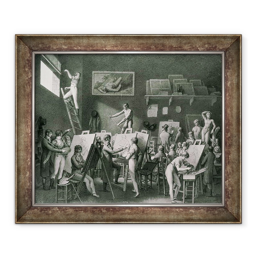 Tablou inramat - Jean Henri Cless - Studioul lui Jacques Louis David 1748-1825 stilou si cerneala pe hartie, 70 x 85 cm