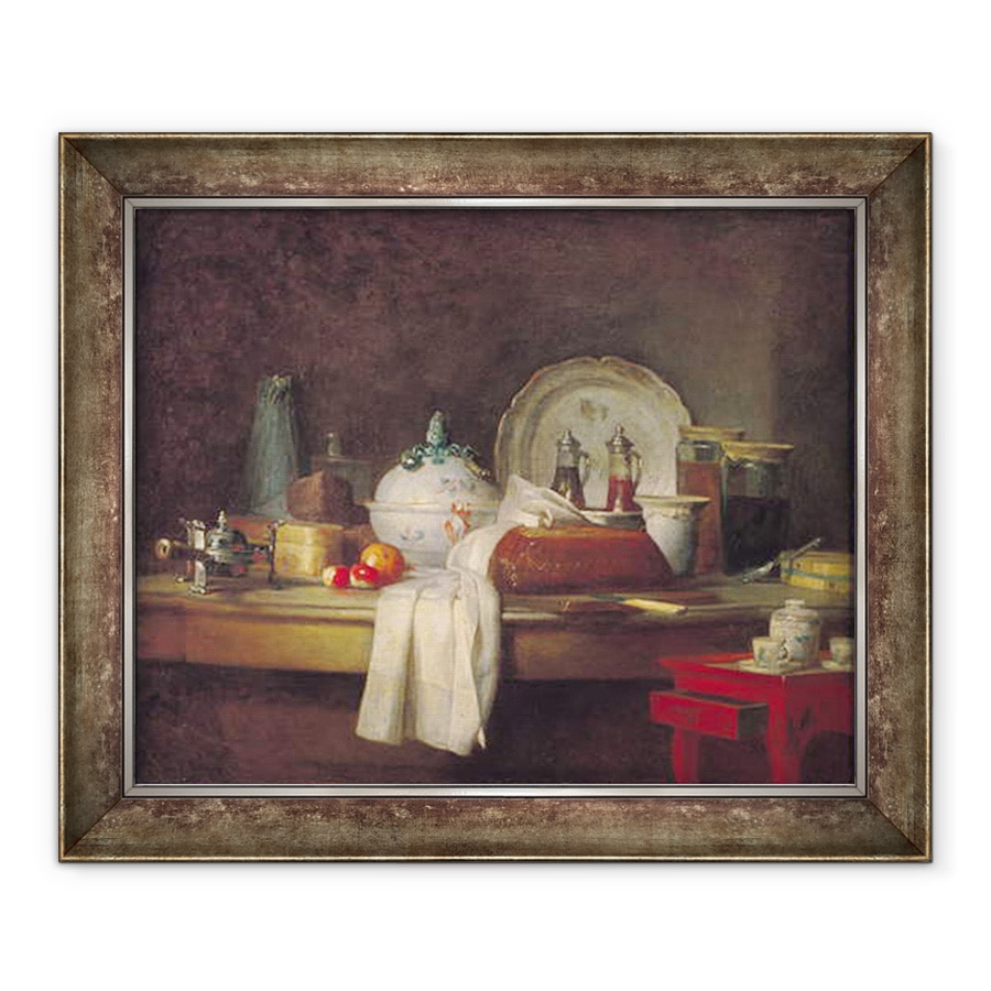 Tablou inramat - Jean-Baptiste Simeon Chardin - Mizeria ofiterilor sau ramasitele unui pranz, 70 x 85 cm