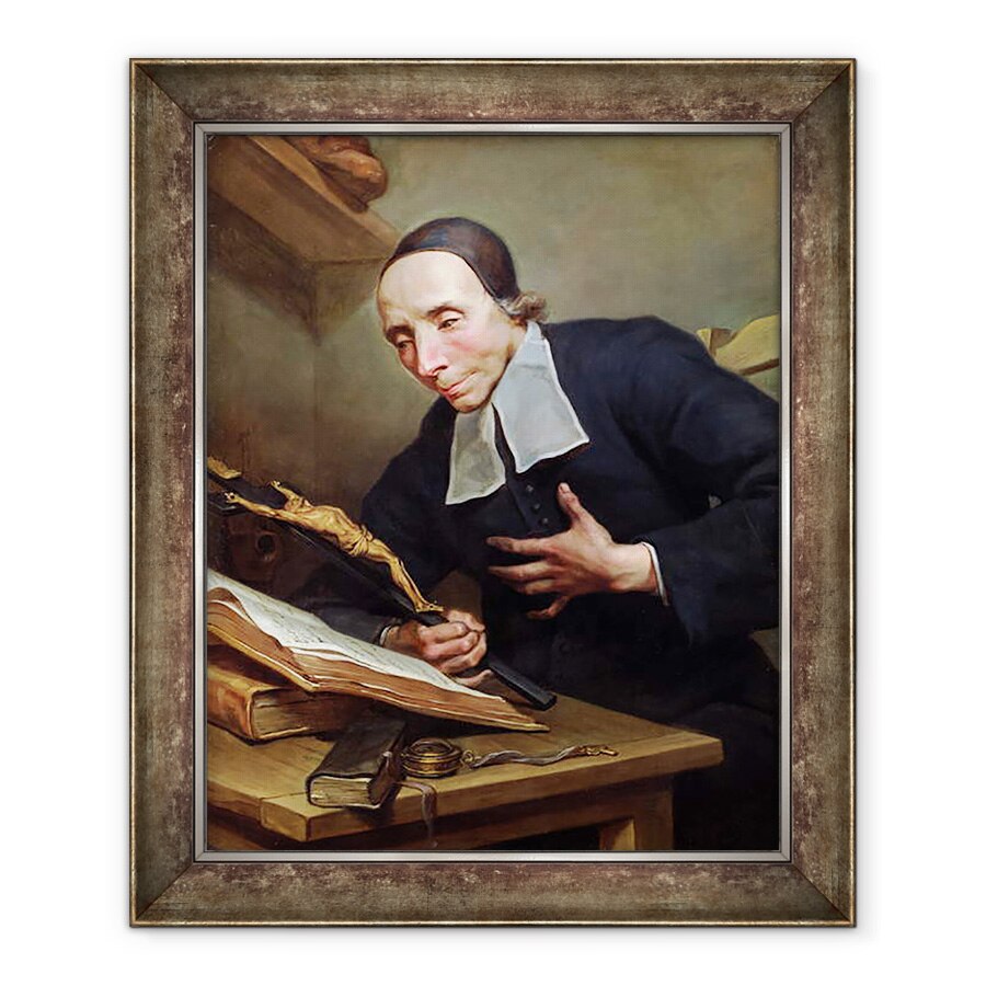 Tablou inramat - Jean II Restout - Portret De Staret Firmin Tournus 1672-1733 Detinand un crucifix, 50 x 60 cm