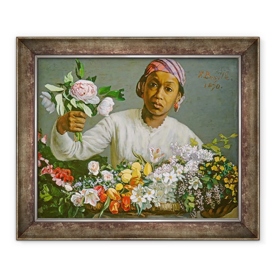 Tablou inramat - Jean Frederic Bazille - Tanara femeie cu bujori, 90 x 110 cm