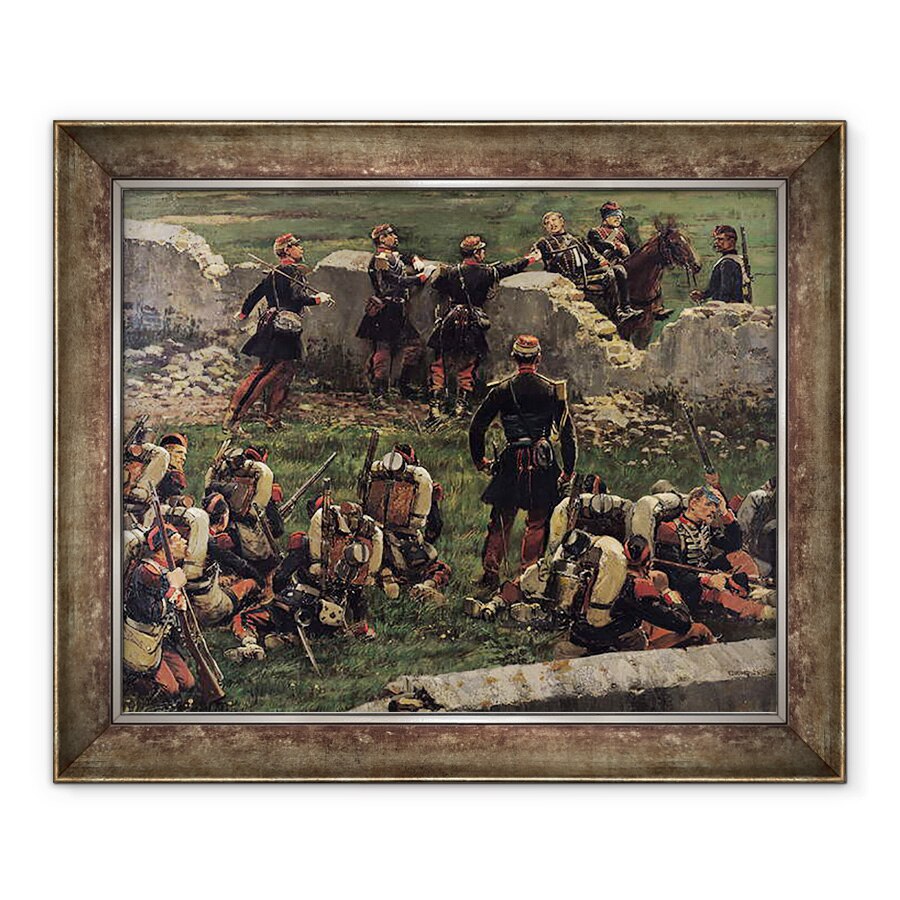 Tablou inramat - Jean-Baptiste Edouard Detaille - Fragment din Panorama bataliei de la Rezonville 16 august 1870, 50 x 60 cm