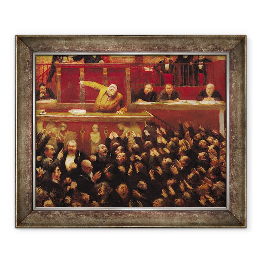 Tablou inramat - Jean Veber - Jean Jaures 1859-1914 Vorbind la Tribuna Camerei Deputatilor, 70 x 85 cm