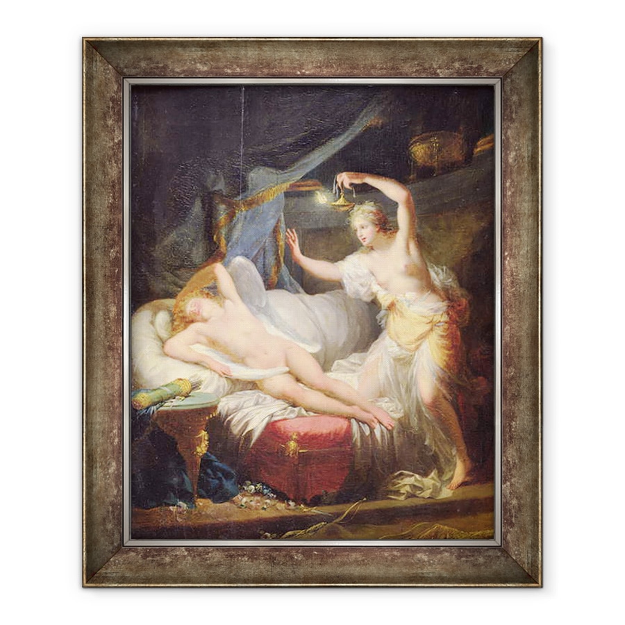 Tablou inramat - Jean-Baptiste Regnault - Cupidon si Psyche, 70 x 85 cm