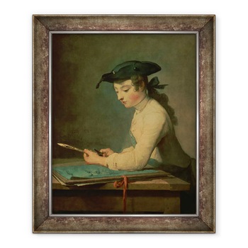 Tablou inramat - Jean-Baptiste Simeon Chardin - Tanarul desenator, 50 x 60 cm Tablou inramat - Jean-Baptiste Simeon Chardin - Tanarul desenator, 50 x 60 cm