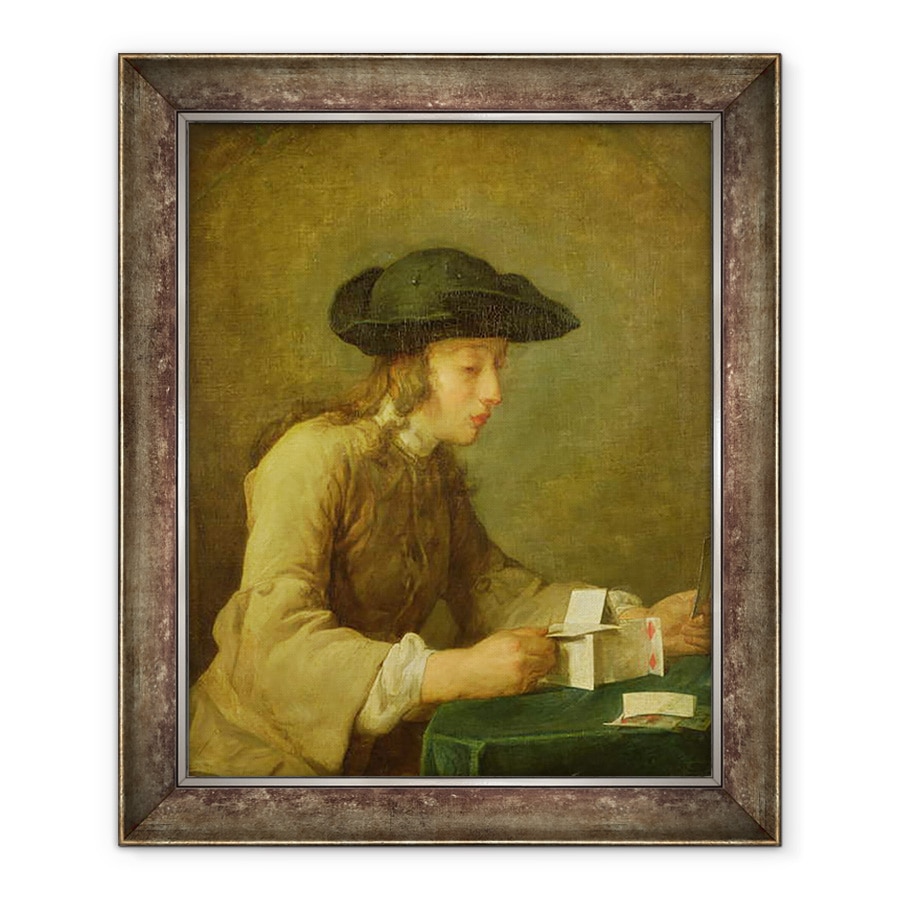 Tablou inramat - Jean-Baptiste Simeon Chardin - Casa de Carduri I, 70 x 85 cm