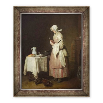 Tablou inramat - Jean-Baptiste Simeon Chardin - Asistenta atenta, 50 x 60 cm Tablou inramat - Jean-Baptiste Simeon Chardin - Asistenta atenta, 50 x 60 cm