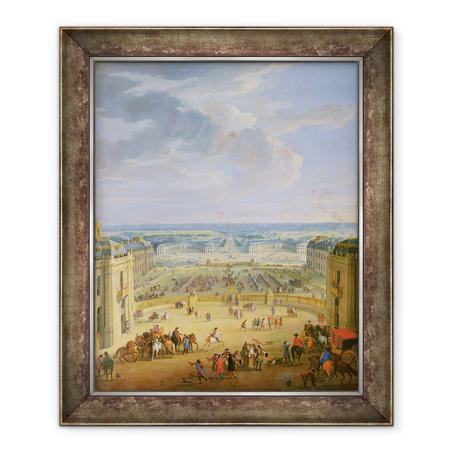 Tablou inramat - Jean-Baptiste Martin - Vedere in perspectiva de la castelul de la Versailles din Place dArmes si grajduri, 70 x 85 cm