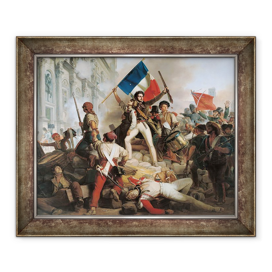 Tablou inramat - Jean Victor Schnetz - Lupta la Hotel de Ville, 28 iulie 1830, 50 x 60 cm