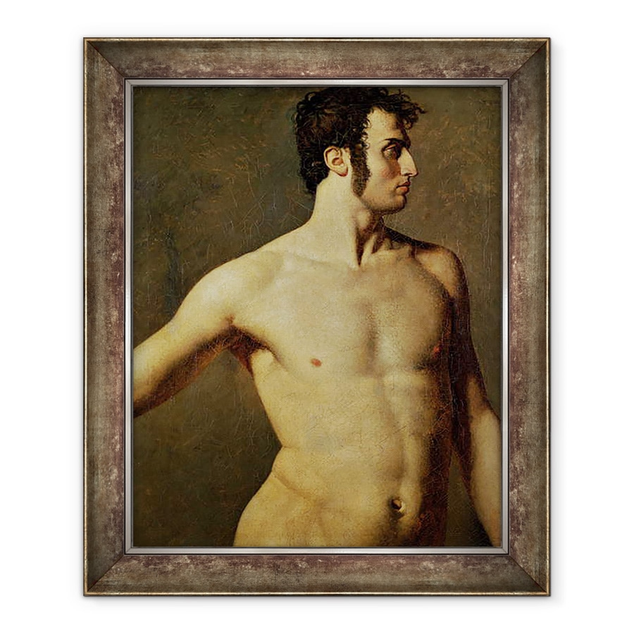Tablou inramat - Jean Auguste Dominique Ingres - Torsul masculin, 70 x 85 cm