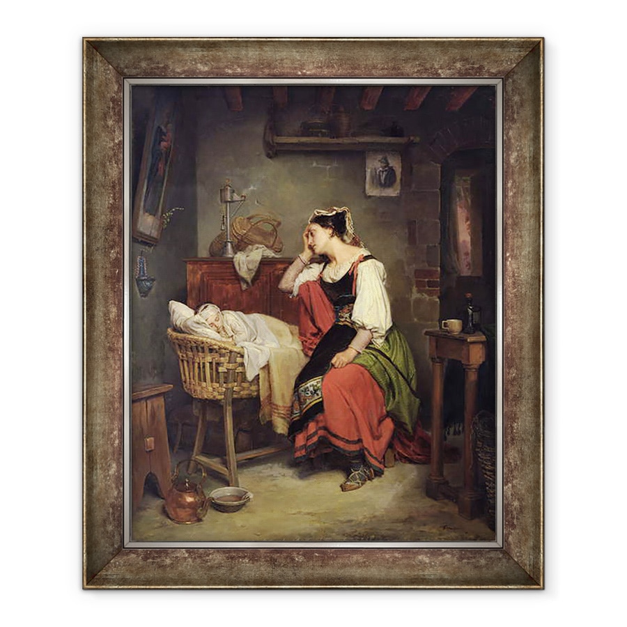 Tablou inramat - Jean Augustin Franquelin - Copilul bolnav, 70 x 85 cm