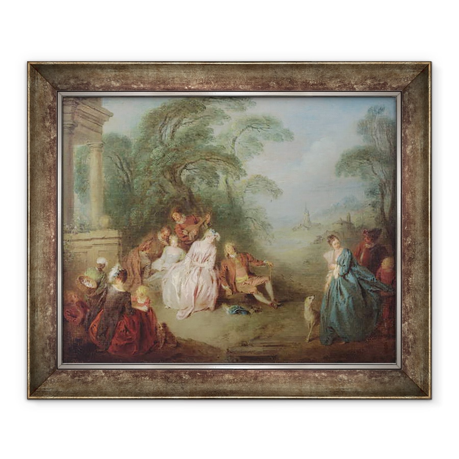 Tablou inramat - Jean-Baptiste Joseph Pater - Adunarea intr-un parc, 70 x 85 cm