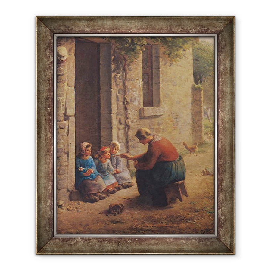 Tablou inramat - Jean-Francois Millet - Hranirea tinerilor, 70 x 85 cm