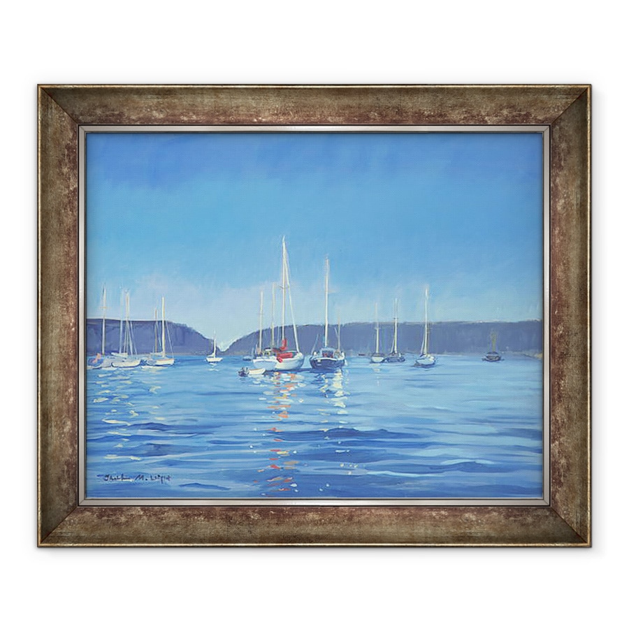 Tablou inramat - Jennifer Wright - Salcombe - Yachturi - Amurg, 70 x 85 cm