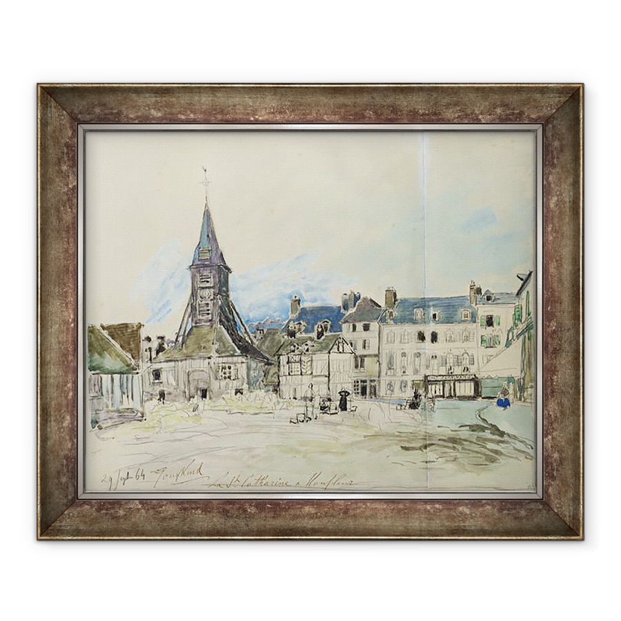 Tablou inramat - Johan-Barthold Jongkind - Biserica Sainte-Ecaterina, Honfleur, 70 x 85 cm