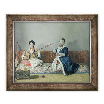 Tablou inramat - Jean-Etienne Liotard - Monsieur Levett si dra Helene Glavany in costume turcesti, 70 x 85 cm Tablou inramat - Jean-Etienne Liotard - Monsieur Levett si dra Helene Glavany in costume turcesti, 70 x 85 cm