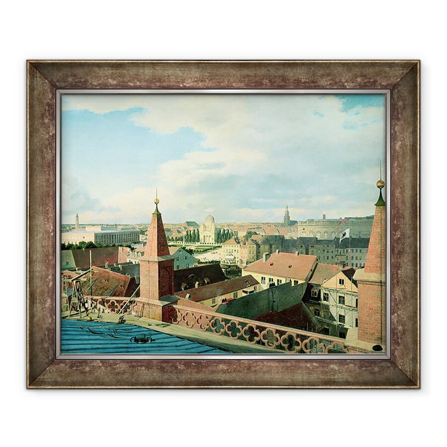 Tablou inramat - Johann Philipp Eduard Gartner - Vedere a orasului Berlin cu Muzeul Altes si Catedrala de pe acoperisul Bisericii Friedrichswerder, 70 x 85 cm