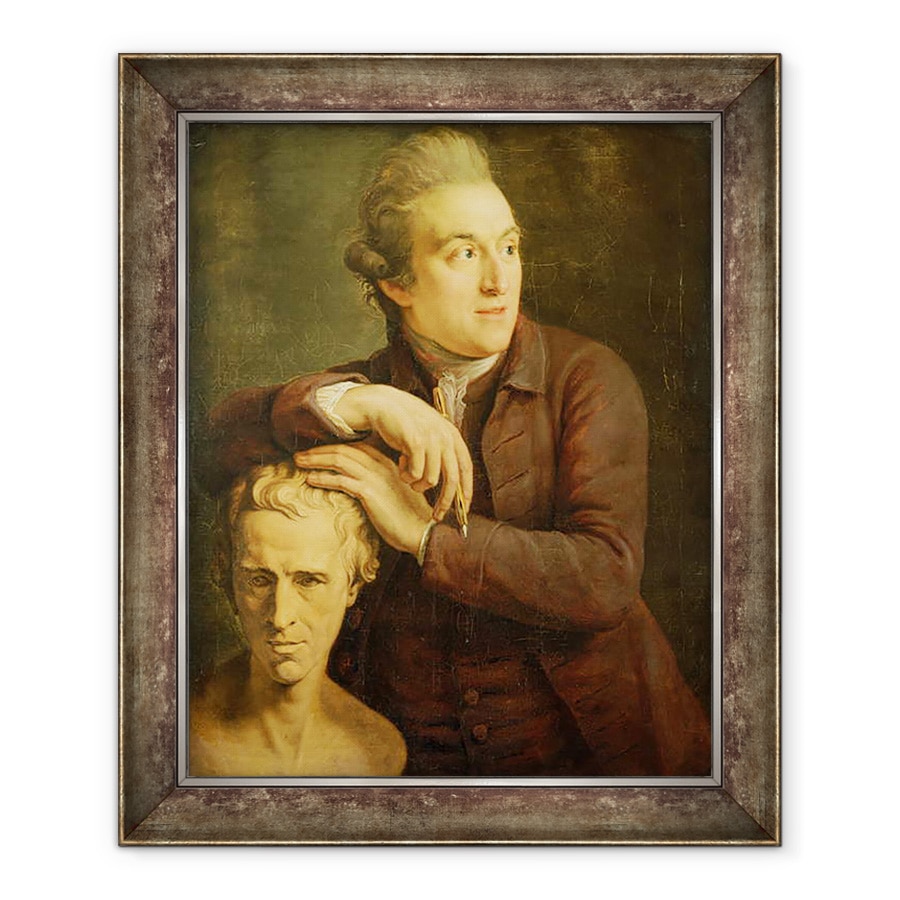 Tablou inramat - John Francis Rigaud - Joseph Nollekens 1737-1823 cu bustul lui Laurence Sterne 1713-68 1772, 70 x 85 cm