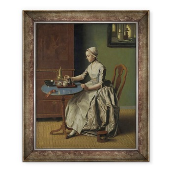 Tablou inramat - Jean-Etienne Liotard - O fata olandeza la micul dejun, 70 x 85 cm Tablou inramat - Jean-Etienne Liotard - O fata olandeza la micul dejun, 70 x 85 cm