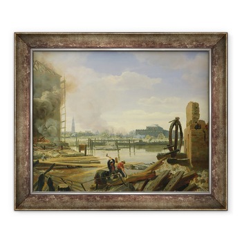 Tablou inramat - Johann Martin Gensler - Hamburg dupa incendiul din 1842, 70 x 85 cm Tablou inramat - Johann Martin Gensler - Hamburg dupa incendiul din 1842, 70 x 85 cm