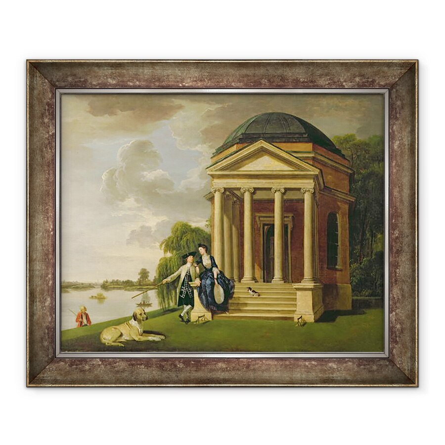 Tablou inramat - Johann Zoffany - David Garrick 1717-79 si sotia sa de templul lui Shakespeare la Hampton, 70 x 85 cm