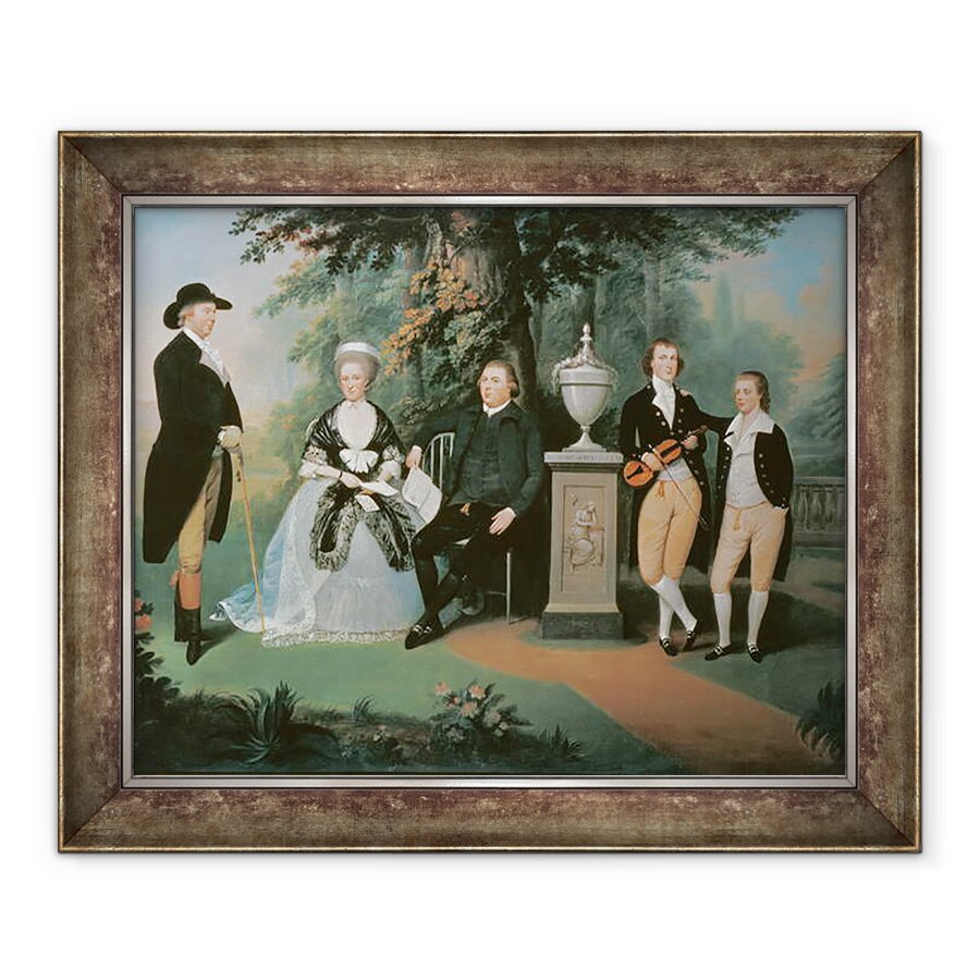 Tablou inramat - John Downman - Membrii familiei Wilson au grupat in jurul unui memorial al lui William Pitt cel Tanar, 70 x 85 cm