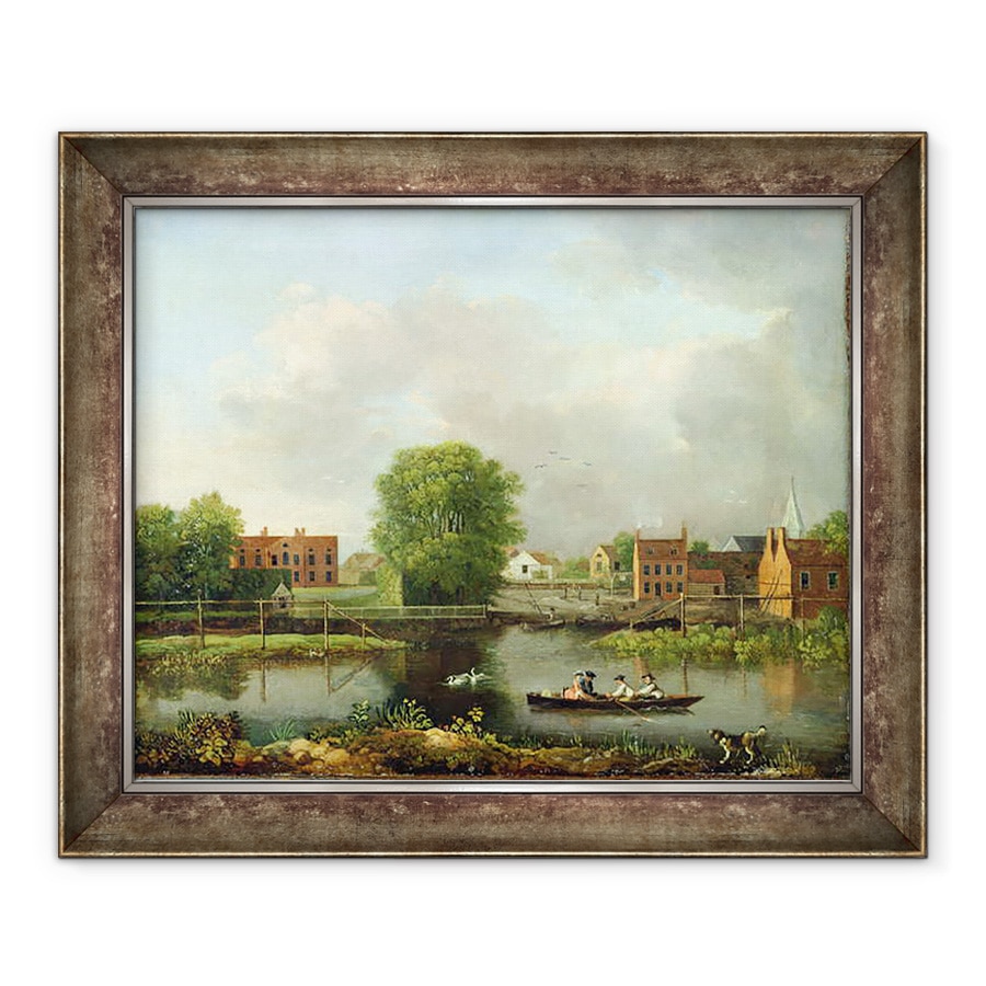 Tablou inramat - John Inigo Richards - Un peisaj rau, posibil o vedere de la West End de Podul Rochester, 70 x 85 cm