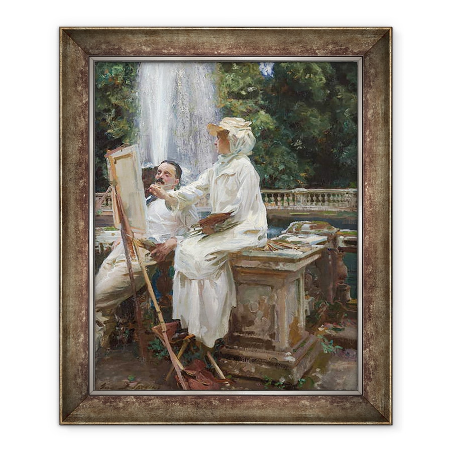 Tablou inramat - John Singer Sargent - Fantana, Villa Torlonia, Frascati, Italia, 50 x 60 cm
