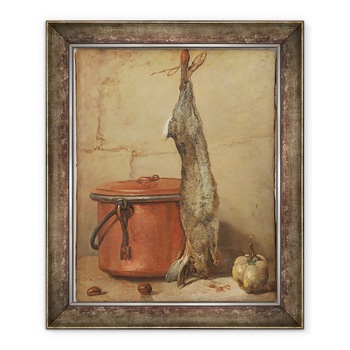 Tablou inramat - Jean-Baptiste Simeon Chardin - Iepure si cupru oala c.1739-40, 50 x 60 cm Tablou inramat - Jean-Baptiste Simeon Chardin - Iepure si cupru oala c.1739-40, 50 x 60 cm