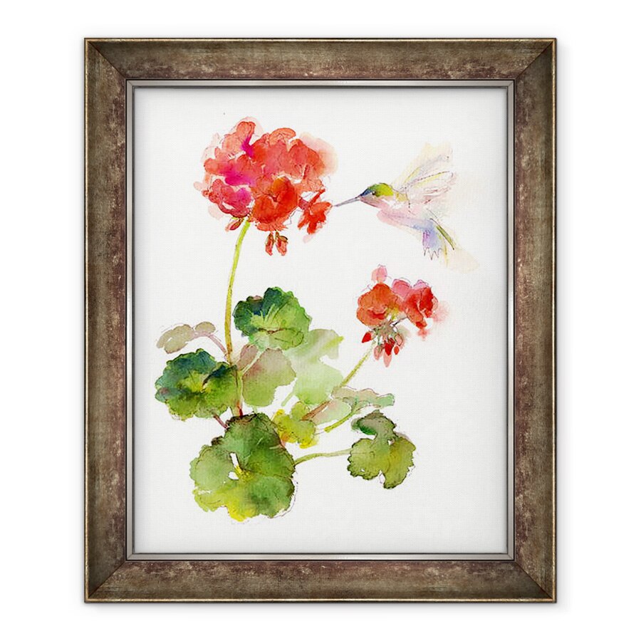 Tablou inramat - John Keeling - Hummingbird cu Geranium, 2015, 70 x 85 cm